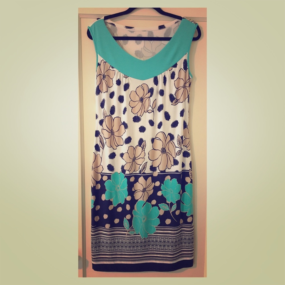 Print rayon dress, size M